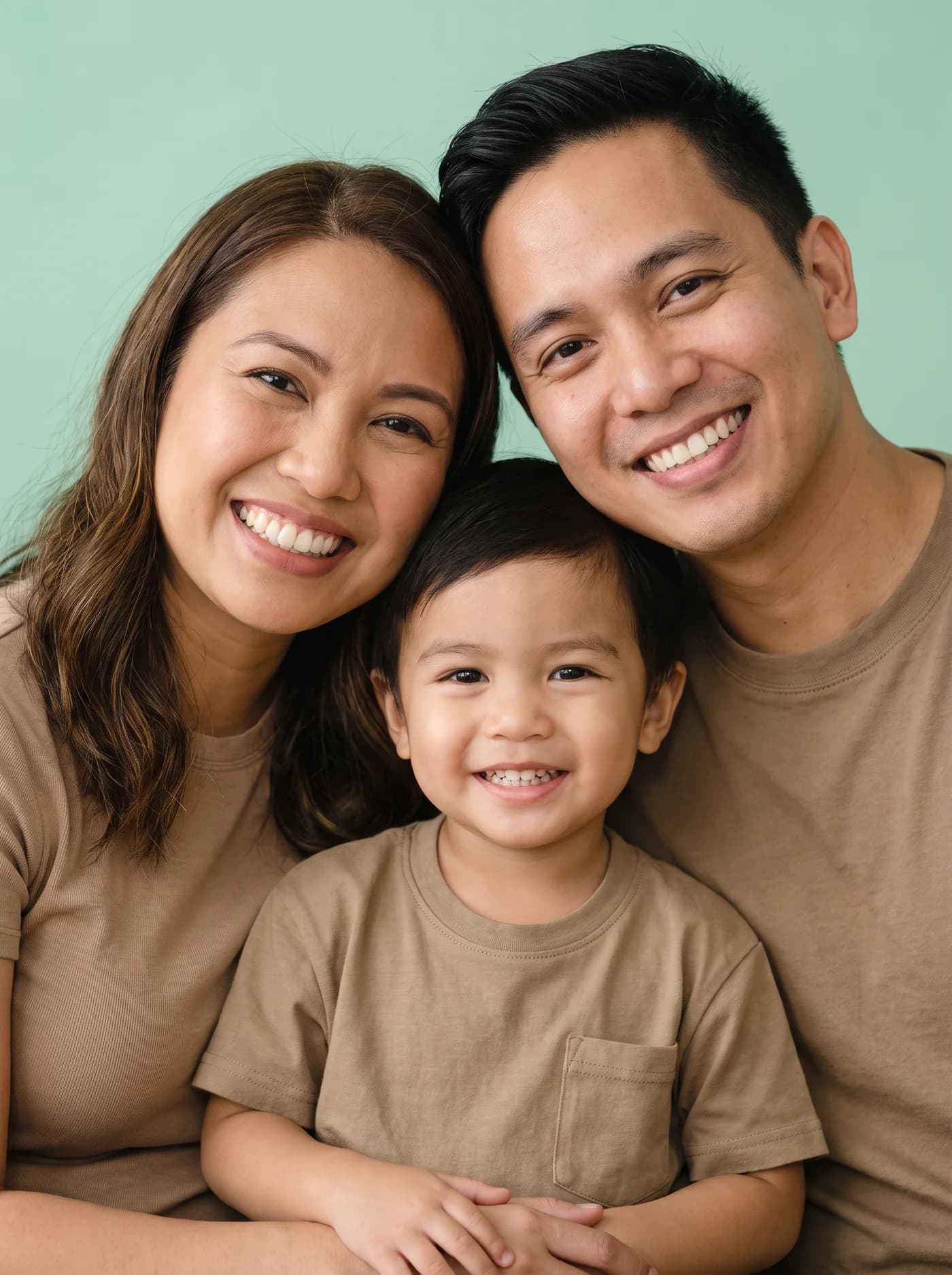 A family smiling together